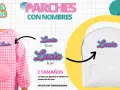 Parches con nombres bordados para pegar con plancha. Personaliza tu ropa y mochila con el nombre "Lucia" en dos tamaños. ¡Vuelta al cole fácil!
