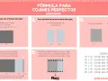 Guía visual para saber como hacer fundas para cojines rectangulares. Muestra medidas y pasos para cortar tela.