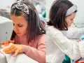 Niñas aprendiendo a coser, ideas para blogs de costura para niños.