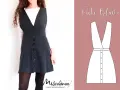 Patrón de pichi mujer con botones frontales y escote en V. Ideal para crear un look moderno y chic.
