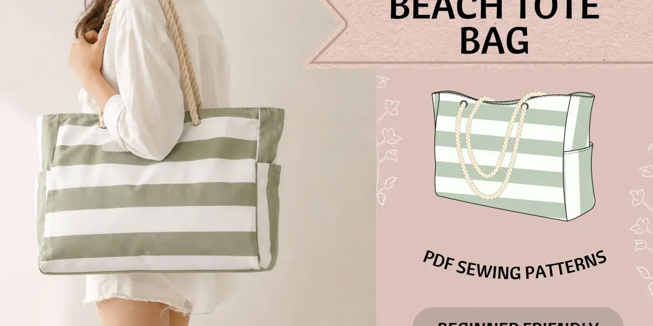 Patrones de bolsos de playa gratis para crear tu propio accesorio veraniego. ¡Fácil para principiantes!