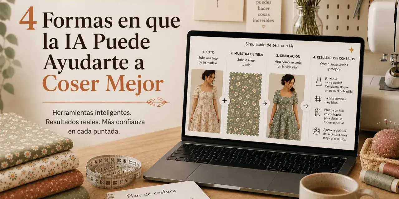Herramientas de IA para tus blogs de costura: simula telas en vestidos, obtén consejos y mejora tus creaciones. ¡Coser mejor es posible!