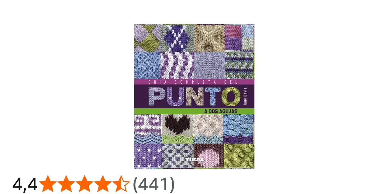 Guía completa del punto a dos agujas, con muestras de tejidos y texturas.