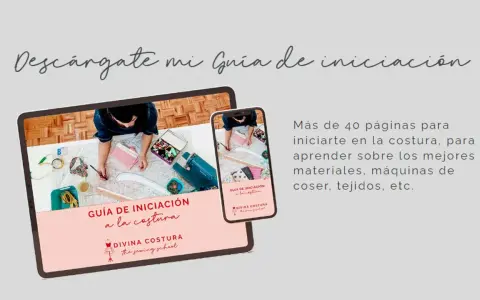 Guía de iniciación a la costura en tablet y móvil, ideal para cursos de costura para principiantes. Aprende sobre materiales y máquinas.