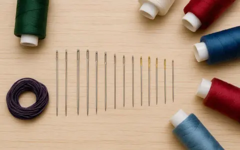 Hilos de colores y agujas de coser, perfectos para tu próximo proyecto de blog de costura.