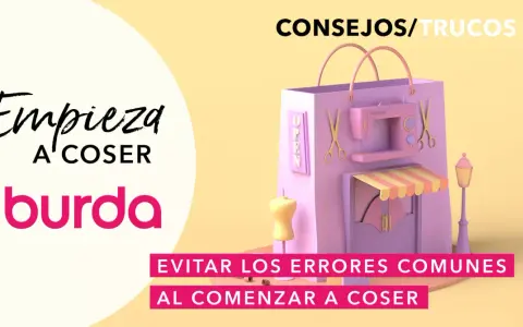 Aprende a coser con Burda. Consejos para evitar errores comunes al empezar. Máquina de coser, tijeras y maniquí en una tienda de ensueño.