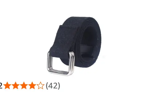 Cinturón negro de tela con hebilla plateada. Ideal para aprender como hacer un cinturón casero.