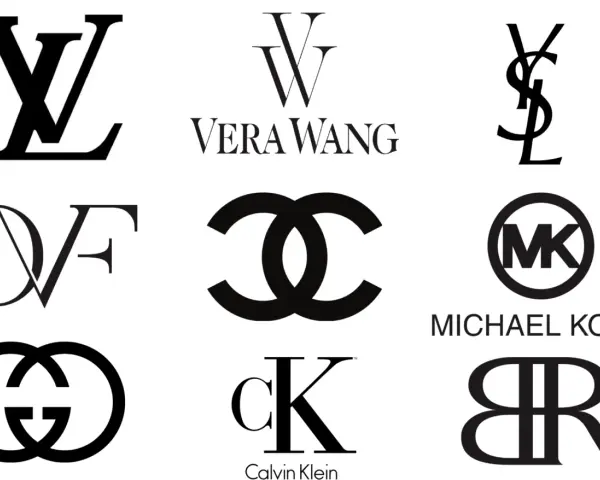 Logos de marcas de lujo como Louis Vuitton, Chanel, Gucci, Vera Wang, Yves Saint Laurent, DVF, Michael Kors, Calvin Klein y Banana Republic. ¡Inspírate para crear monogramas gratis!