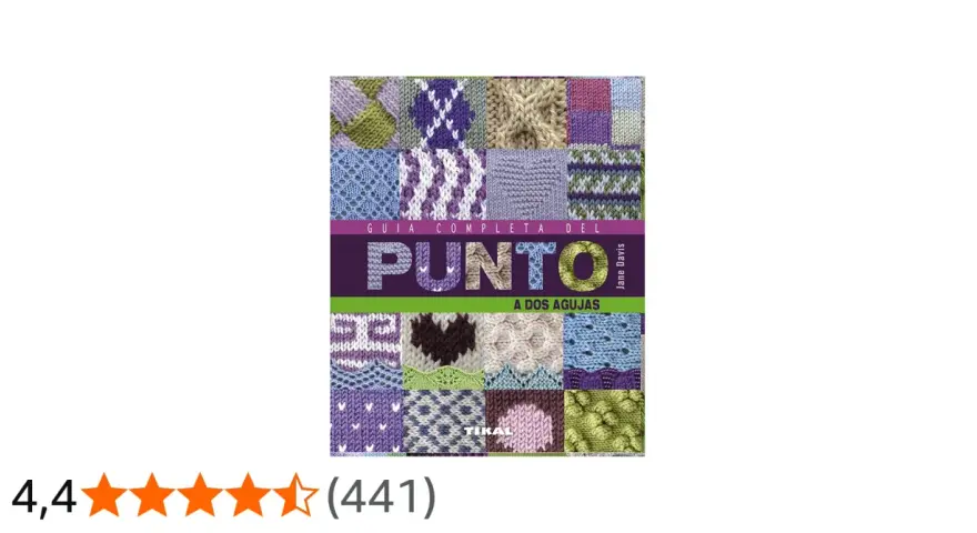 Guía completa del punto a dos agujas, con muestras de tejidos y texturas.