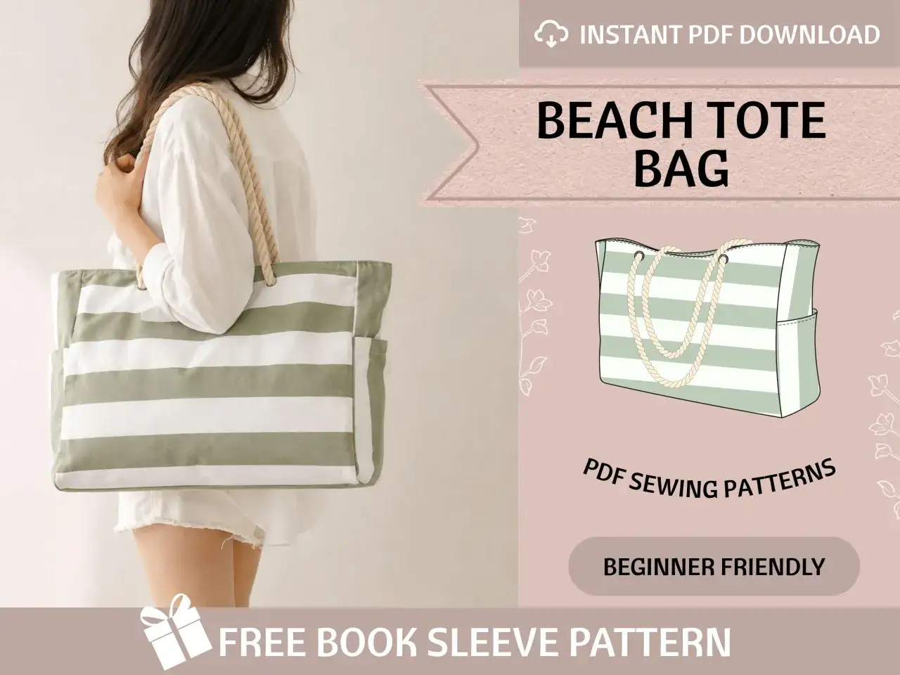 Patrones de bolsos de playa gratis para crear tu propio accesorio veraniego. ¡Fácil para principiantes!