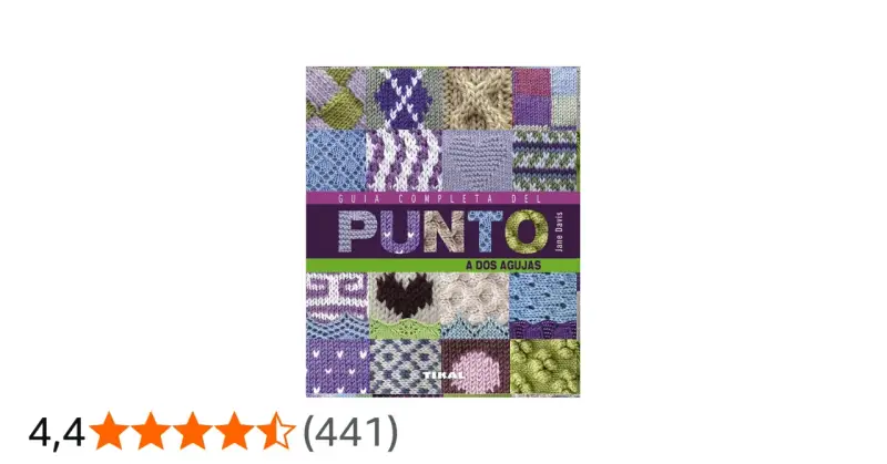 Guía completa del punto a dos agujas, con muestras de tejidos y texturas.